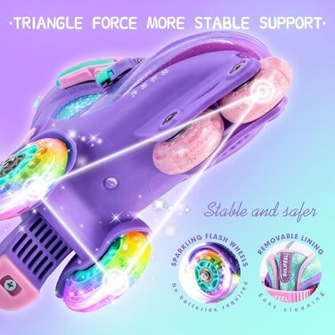 Ролики дитячі SULIFEEL регульовані, світлові, для дівчаток та хлопчиків, баланс, для початківців, розмір S (29-32 EU) та XS (25-28 EU)