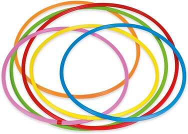 Обручі Hula-Hoop Betzold Sport, набір 6 шт, райдужні, для фітнесу та гімнастики, універсальний розмір, для дітей