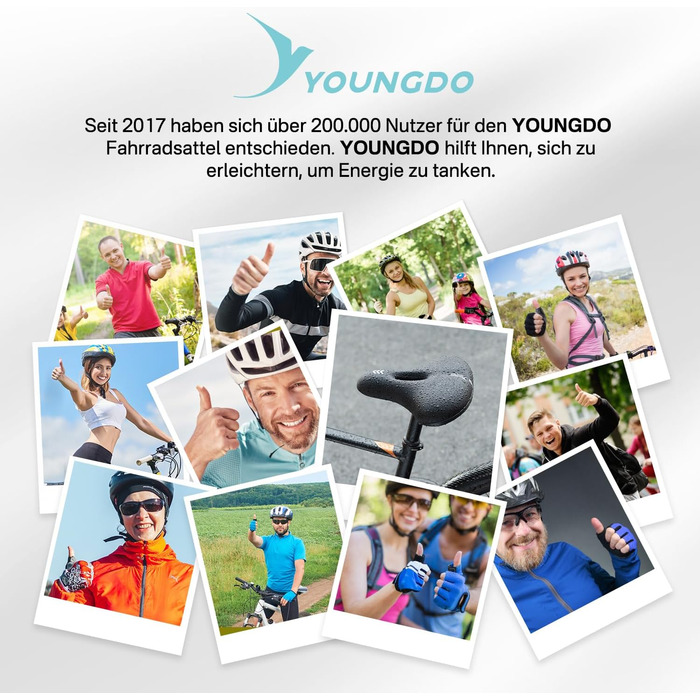 YOUNGDO велосипедне сідло, зручне та ергономічне, нова модель, покращена водонепроникність, меморі-піна, дихаюче, амортизуюче, для чоловіків і жінок, для міських велосипедів