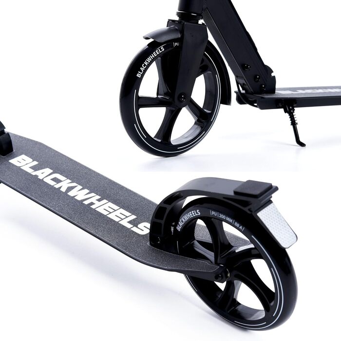 Самокат Blackwheels Orio Cityroller складаний, 200мм колеса, алюмінієва рама, ABEC 7, чорний – для підлітків та дорослих