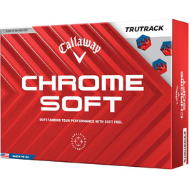 Гольф-кулі Callaway з хромовим покриттям, м'які True Track Blue/Red