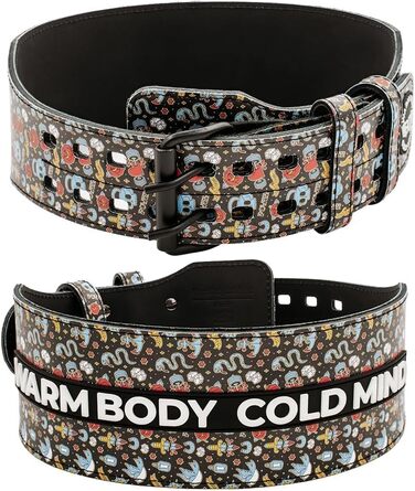 Шкіряний важкоатлетичний пояс WARM BODY COLD MIND 10 см для пауерліфтингу, кросфіту, бодібілдингу, фітнесу – преміум якість, для чоловіків і жінок