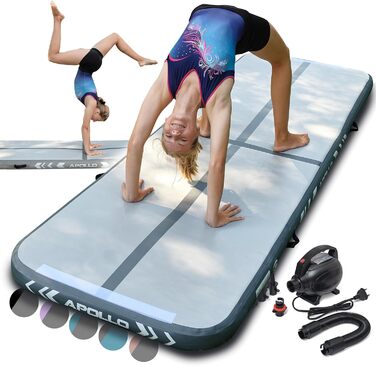 Apollo Air Mat Pro – надувний гімнастичний мат для дорослих і дітей, для дому та вулиці, довжина 3м/4м, повітряна акробатична доріжка