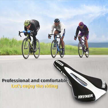 Комфортне сідло для велосипеда: ергономічне сідло Hohl для міських велосипедів, шосе, MTB (M, чорний/білий)