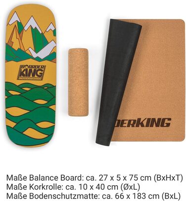 Балансборд BoarderKING для тренування рівноваги, індор-серфінгу та скейтбордингу з захисним килимком