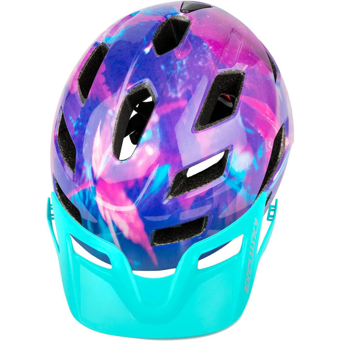 Дитячий велосипедний шолом Exclusky для хлопчиків та дівчаток, BMX, скейтбординг, регульований, 50-57 см (5-13 років), фіолетовий