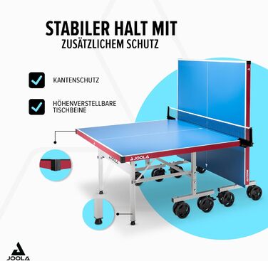 Стіл для пінг-понгу JOOLA ALUTERNA Single: професійний, вуличний, з алюмінієво-пластиковою поверхнею 6 мм та складаним підсвільником