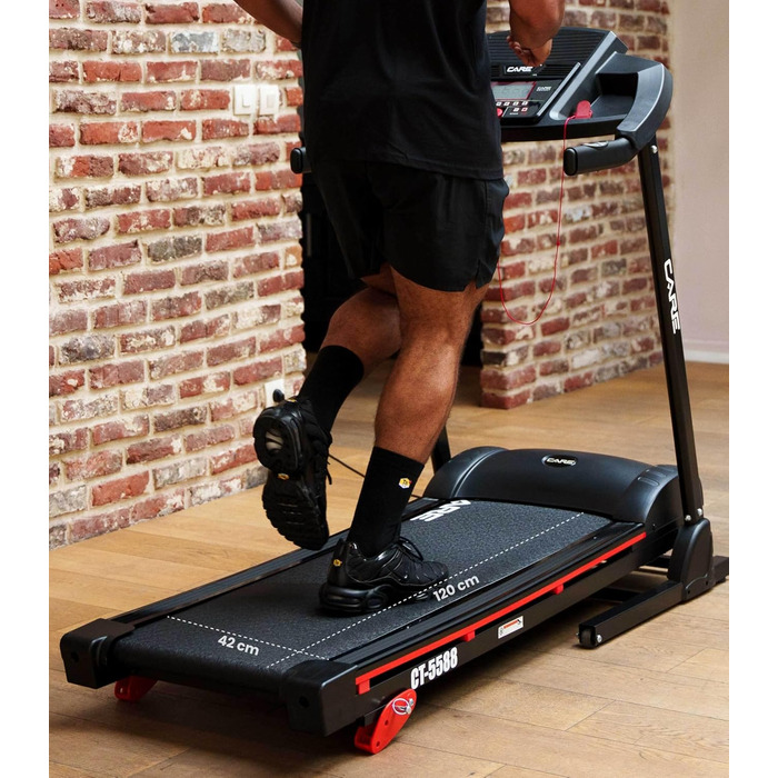 Електрична бігова доріжка Care Fitness CT-5588-2, складна, з нахилом, 16 км/год, 12 програм, сумісна з Kinomap