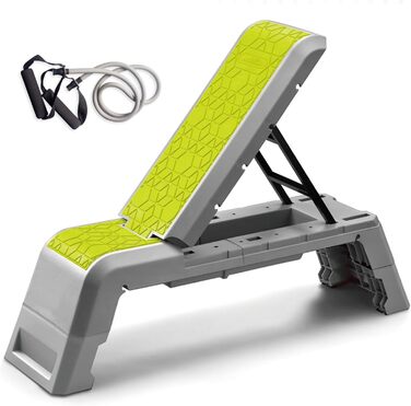 Leikefitness багатофункціональна аеробна платформа зі шнуром, регульована лавка для гантелей, професійний тренажер для домашнього спортзалу, зелена