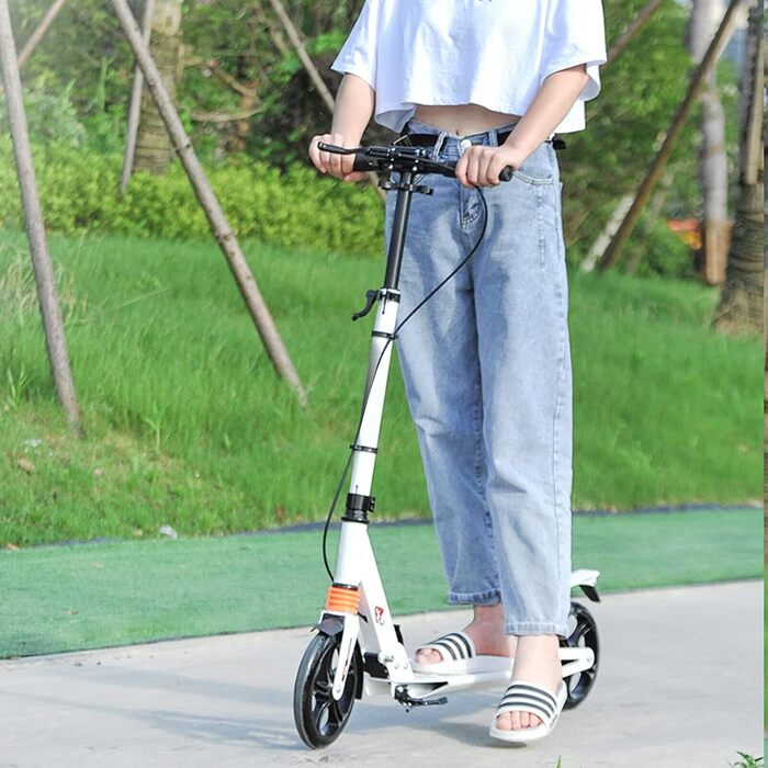 Самокат Vinnyooc Kickscooter складаний, з ручним гальмом, для дітей і дорослих, міський, колеса 200 мм, регульована висота