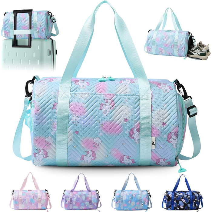 Спортивна сумка з єдинорогом, маленька, унісекс (зелена)