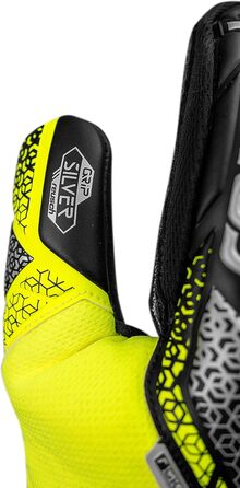 Воротарські рукавички Reusch Attrakt Silver - дихаючі, для чоловіків та жінок, жовто-сріблясті-чорні, розмір 10.5