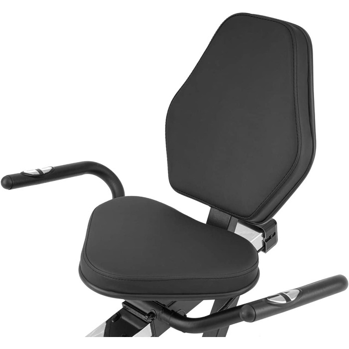 Горизонтальний велотренажер Hop-Sport HS-060L, 15 кг маховик, 8 рівнів навантаження, датчики пульсу, для літніх людей, до 130 кг, сріблястий