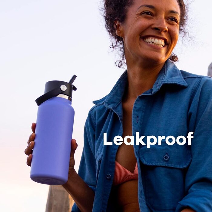 Пляшка для води Hydro Flask з широким горлом, кришка з трубочкою, індиго, 1,2 л