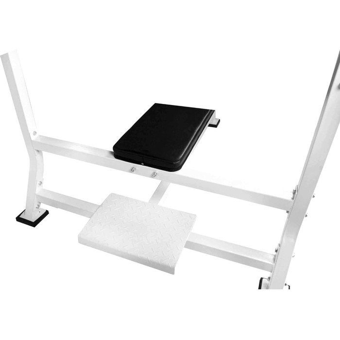 Лавка для жиму GORILLA SPORTS з тримачем для гантелей, 143x110x103 см, до 250 кг, біла — тренувальна фітнес-лавка для дому та спортзалу