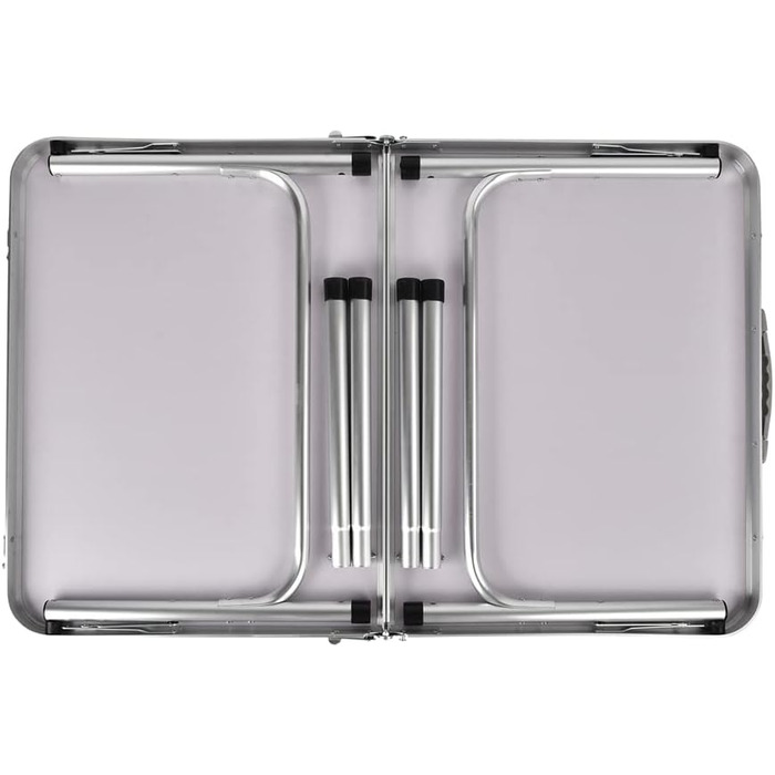 Складаний столик Qimu 60 см, з алюмінію, регульована висота 26/56 см, для саду та пікніка (білий)