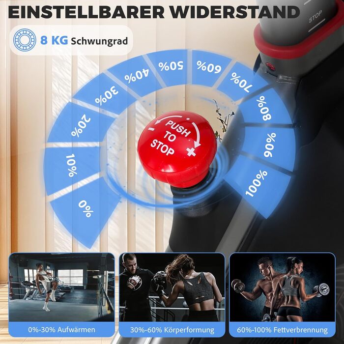 Велотренажер Heimtrainer S100 з регульованим опором, LED-дисплеєм, датчиком пульсу та тримачем для смартфона/планшета