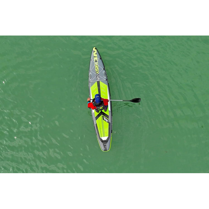 Надувний SUP Борд 380см для Турингу та Перегонів – Стабільний Станд Ап Падл Борд з високою вантажопідйомністю. Комплект Allround SUP з кріпленням для Action-Cam, підходить для йоги та риболовлі. Зелений 380*76см