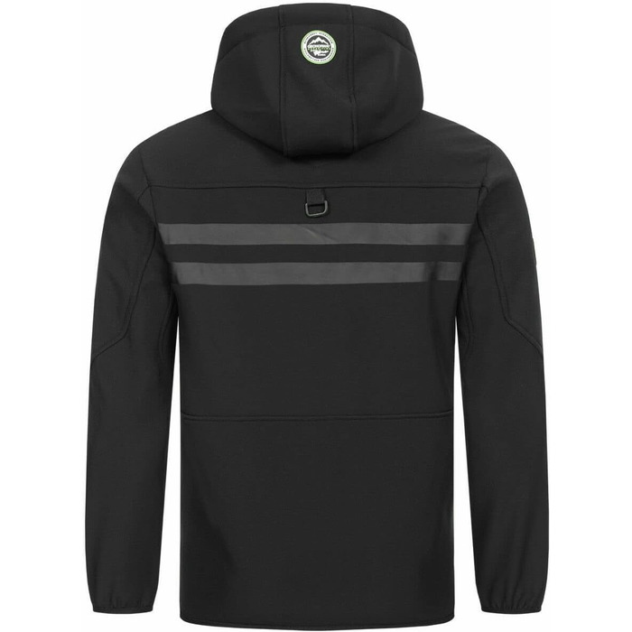 Чоловіча водонепроникна куртка-софтшелл Geographical Norway Royaute з капюшоном, тактичний віндбрейкер для гірських походів та лиж, чорно-зелена, XL