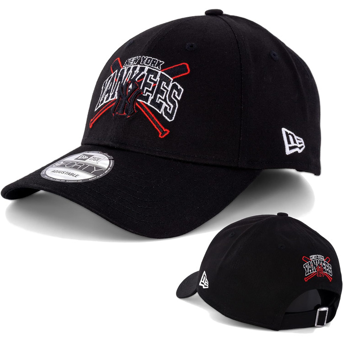 Кепка New Era New York Yankees 39thirty Flexfit чорна - розтягувана, універсальний розмір