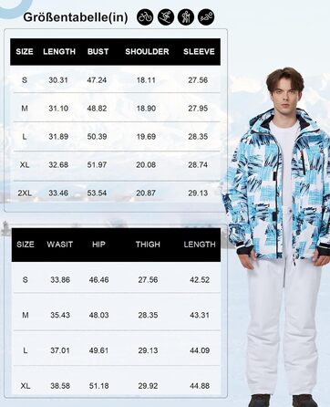 Сніговий костюм чоловічий HOUZONIY (L, 434+Schwarz) - водонепроникний, 2-частинний