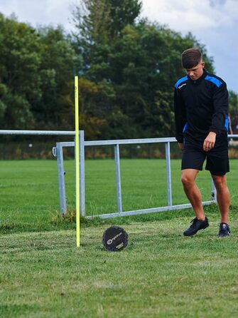 М'яч для вуличної футболу Optimum Unisex – високоякісний, зносостійкий гумовий м'яч, довговічний протектор, ідеальний для бетону та асфальту, для будь-якої погоди, багатокольоровий (5, чорний / жовтий)