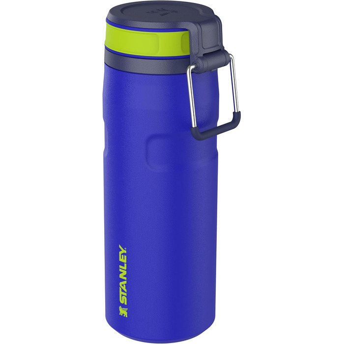 Термос-пляшка Stanley 1913 IceFlow Twist Flip 0.47 л, Cobalt Chartreuse — вакуумна сталева пляшка для напоїв