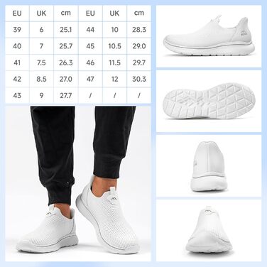 Чоловічі кросівки без шнурівків Slip-on, сітка, дихаючі, легкі, для бігу та спорту, комфортні, повсякденні, Outdoor, для джогінгу (43 EU, 1645 Комплект Жінок)
