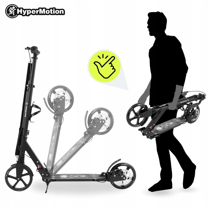 Електросамокат HyperMotion SKYLINE BLACK HYP, чорний, 2 колеса