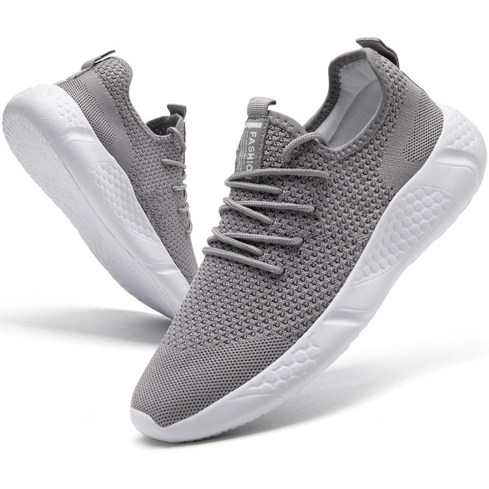Чоловічі кросівки для бігу та занять спортом, повсякденне носіння, легкі, дихаючі (48 EU, світло-сірий)