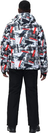 Костюм чоловічий гірськолижний HOTIAN, комплект куртка та штани, теплий зимовий костюм для сноубордингу, катання на лижах, походів, альпінізму, XL, червоно-біло-чорний