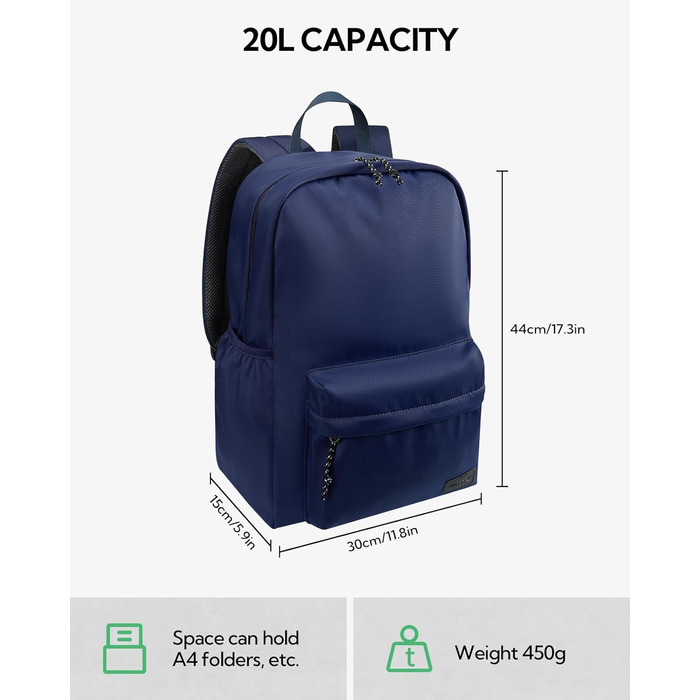 WATERFLY 20L легкий рюкзак для школи, ноутбука та подорожей – міський та трекінговий рюкзак для чоловіків і жінок