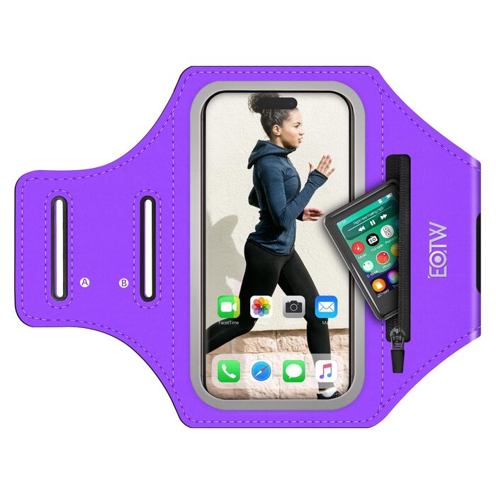 Спортивний браслет EOTW для телефону: фіксатор на руку з кишенькою для AirPods, сумісний з iPhone 16/15/14/13 Pro, Galaxy S24/S23/S22 (5.5'-6.0' та 6.0'-6.7')