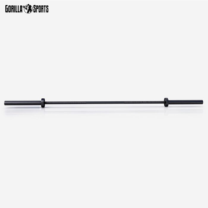 Олімпійський гриф GORILLA SPORTS 220 см, 50 мм, 20 кг, сталь, керамічне покриття, чорний/синій