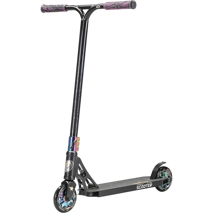 Трюковий самокат STAR SCOOTER Pro Sport 120мм для дітей від 7 років і дорослих, алюмінієвий, чорний/хром, напівпрофесійний