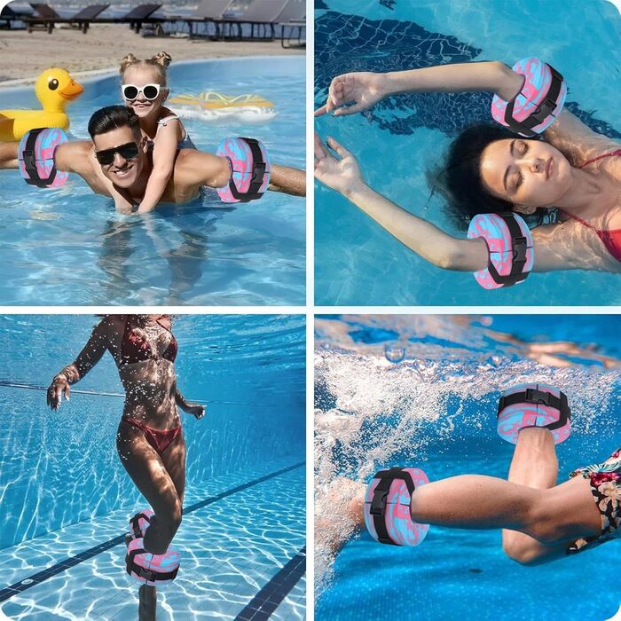 Утяжелители для аквааеробіки на щиколотки та зап'ястя Wassergymnastik (червоні) - регульовані браслети для фітнесу, плавання та спорту для початківців та професіоналів