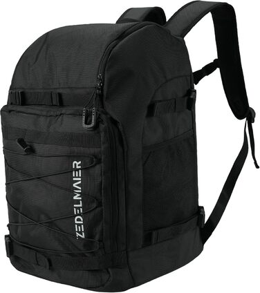 Рюкзак для лиж Zedelmaier 50L: для лиж, шолома, рукавиць та черевиків (до 45 розміру). Водонепроникний, чорний