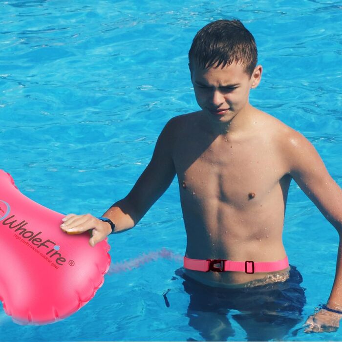 Надувна плавуча куртка WholeFire 20L рожева: водонепроникна сумка, висока видимість для плавання, каякінгу, снорклінгу та триатлону