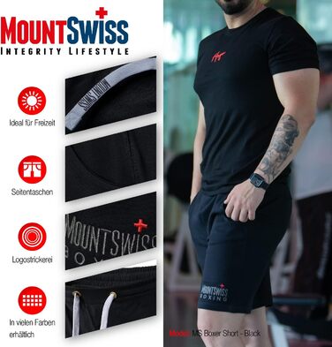Чоловічі літні шорти Mount Swiss великого розміру (4XL), 100% бавовна, чорні, спортивні шорти для відпочинку з еластичним поясом та кишенями