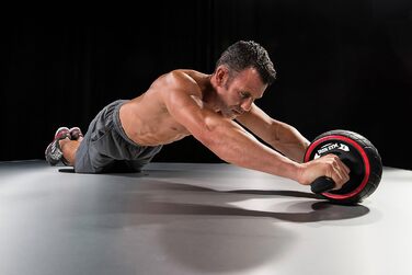 Ролик для преса IRON GYM IRG013 Speed Abs, тренажер для преса, 9,4x3,6x7,9 см, чорний/червоний