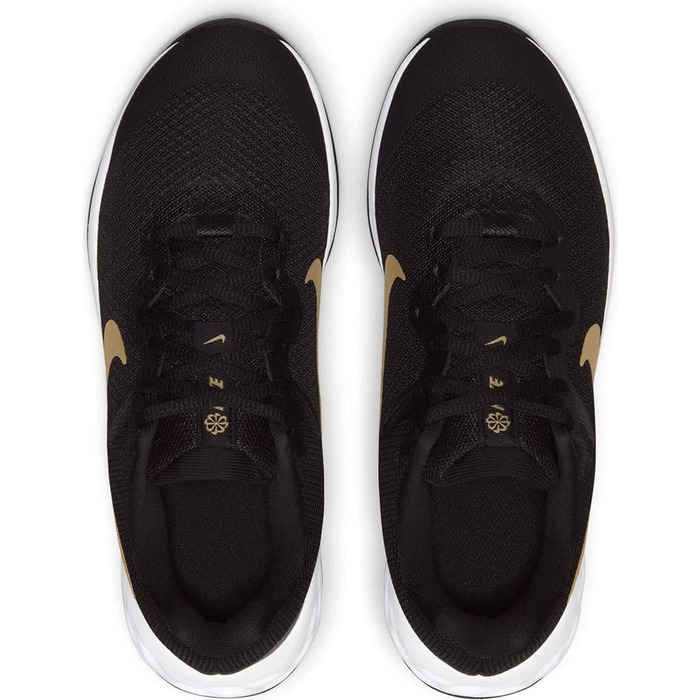 Кросівки Nike Revolution 6 NN (GS) для гімнастики, чорні з металік золотом та білим, великий розмір