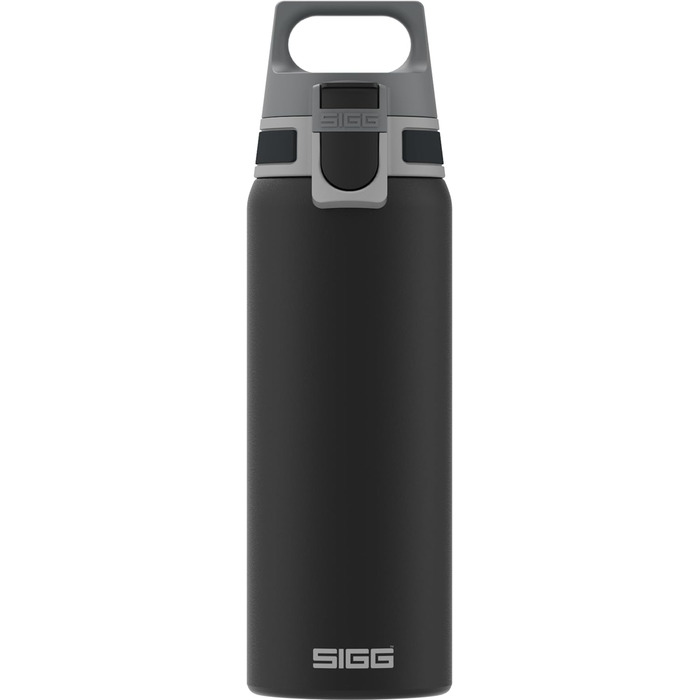 SIGG пляшка для напоїв з нержавіючої сталі Shield ONE 0,75 л, легка, без BPA, для газованих напоїв, чорна, герметична