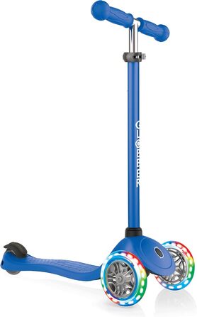 Дитячий самокат Globber Primo Lights, 3-колісний, з LED колесами, регульована висота, 120/80 мм, ABEC 5, неоновий