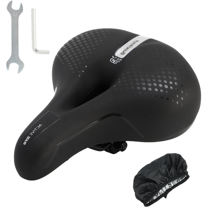 Комфортне велосипедне сідло BWBIKE з широким сидінням та пам'яті-ефектом, водонепроникний чохол з екошкіри, універсальне, срібного кольору