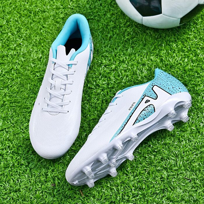 Футбольні бутси KUUK для штучного покриття та залу: чоловічі, дитячі, для тренувань та гри, AG, FG, TF, білі, 42 EU