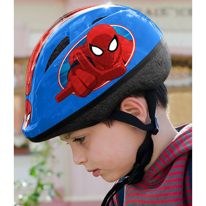 Дитячий шолом із регульованою талією, наколінники та налокітники Spiderman, синій