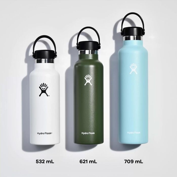 Термобутилка HYDRO FLASK 709 мл з нержавіючої сталі, ізольована спортивна пляшка для води з герметичною кришкою, ремінцем, маленьким горлом, індиго, підходить для посудомийної машини