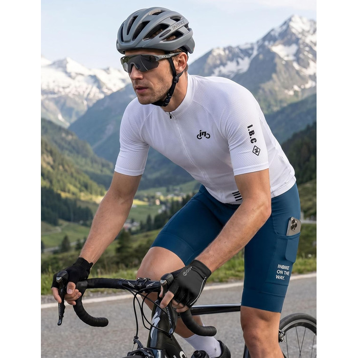 Велоперчатки Inbike чоловічі Habfinger літні, ударостійкі, дихаючі, світловідбиваючі, розмір M (чорні)
