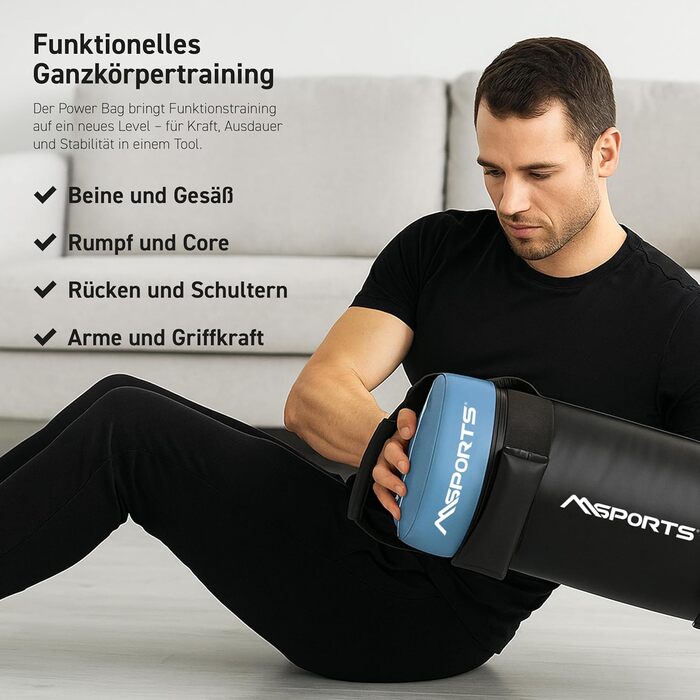 MSPORTS Power Bag Premium 5-30 кг: Фітнес-мішок для функціональних тренувань, вага 5-30 кг