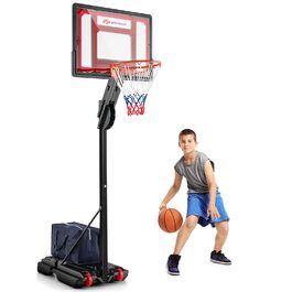 Баскетбольне кільце з підставкою Komfotteu, мобільний баскетбольний стенд 106-260 см, регульована висота, для дітей та дорослих, з вантажним мішком